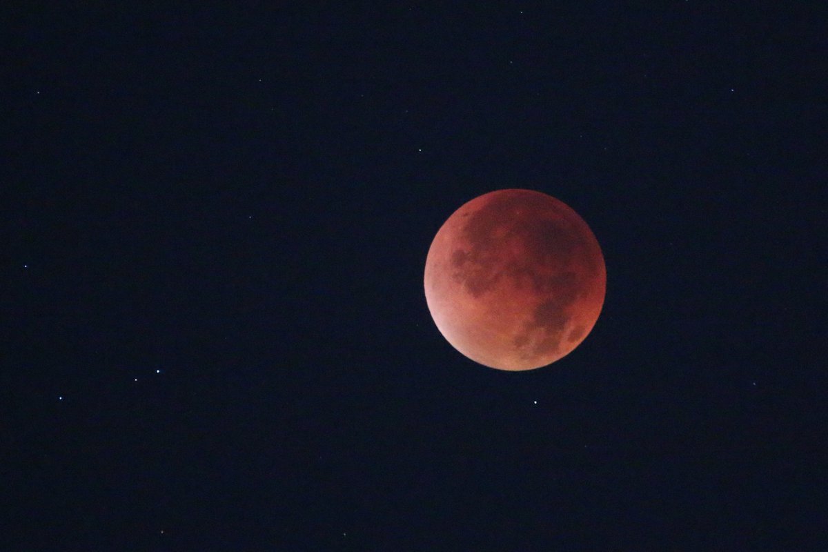 昨夜の皆既月食は周りに少し星も見えていてとても綺麗でした