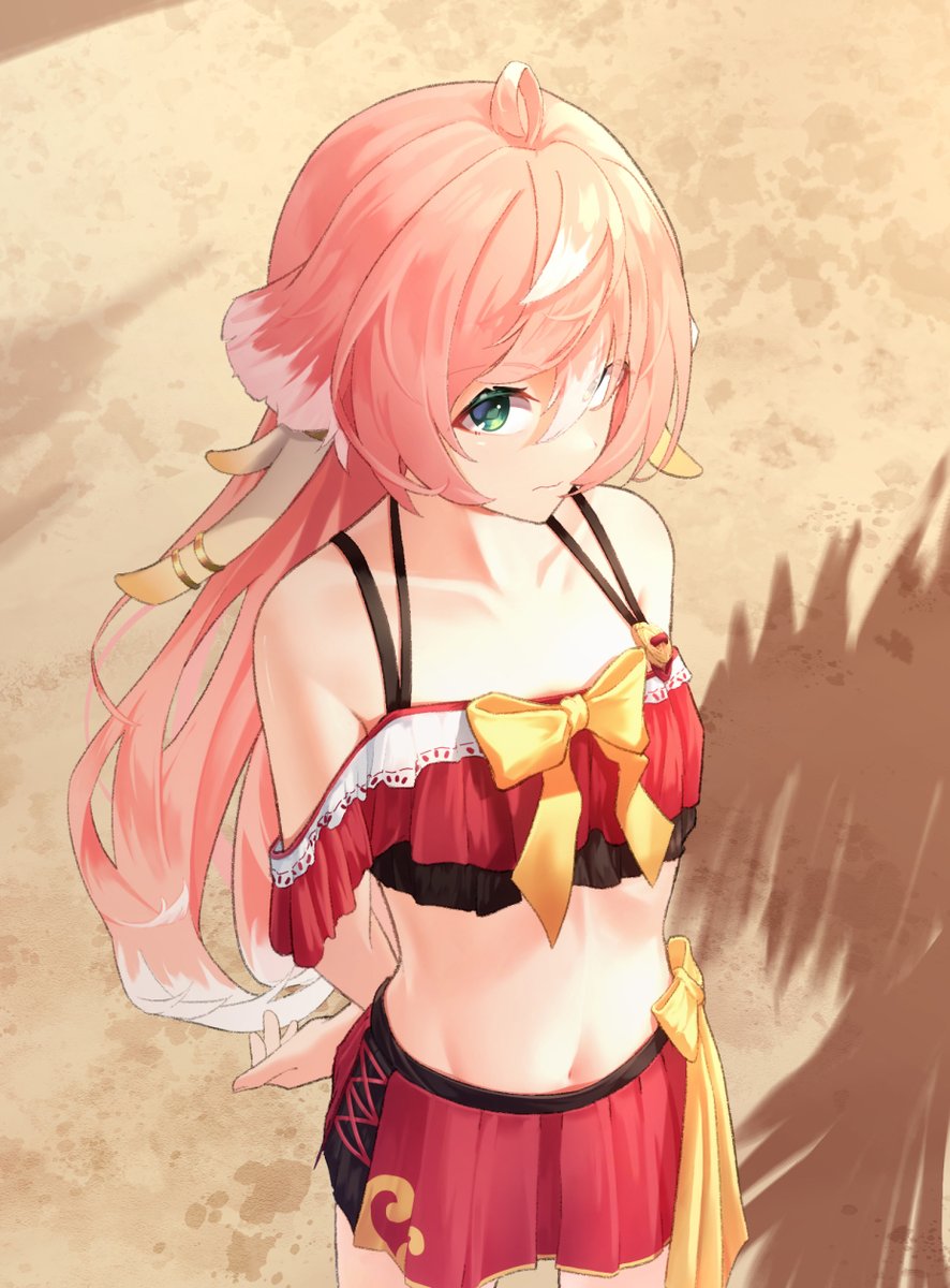 nassixi's tweet photo. 前回描いた水着煙緋がこれだから多少は成長し...して...してるか...？ https://t.co/BAypEdBo09