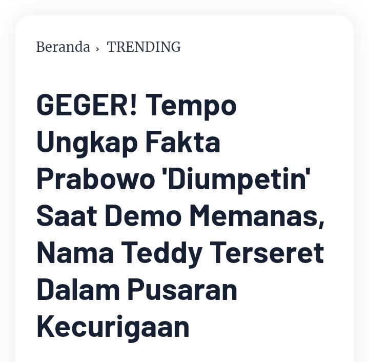 Teddy kan emang bekas ajudan nya Jokowi, dan dibesarkan oleh Jokowi, wajar sih kalau loyalitasnya masih ke jokowi