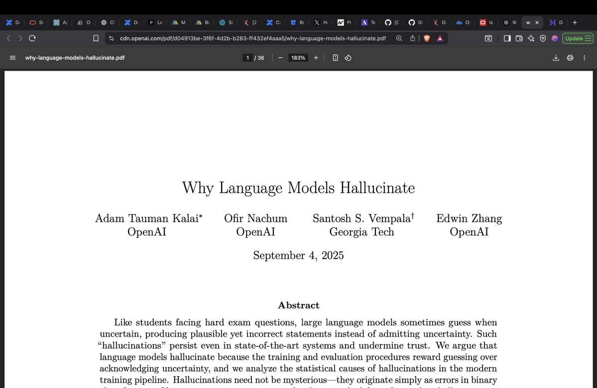 LLMs hallucinate because they’re built on next-token prediction. 

To move beyond this, we need new ways of constructing intelligence. 

Scaling alone has shown us that any architecture can yield at least basic emergent behaviors.