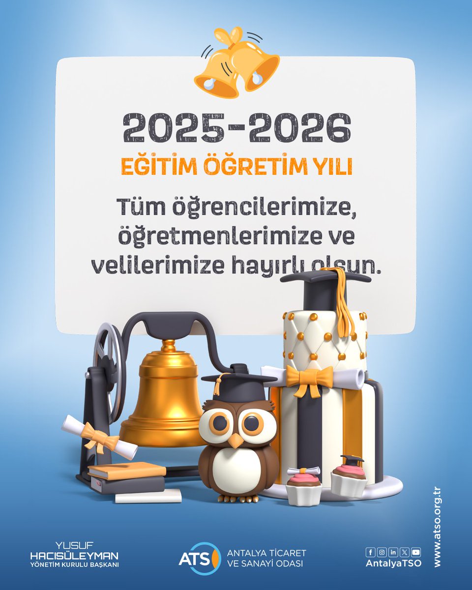 YHacisuleyman07's tweet photo. 2025-2026 eğitim öğretim yılının tüm öğrencilerimize, öğretmenlerimize ve velilerimize hayırlı olmasını diliyor, gençlerimizin başarılı, verimli ve keyif dolu bir yıl geçirmelerini temenni ediyorum. https://t.co/2U7fjacBR0