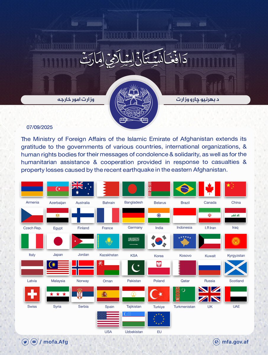 Ministry of Foreign Affairs - Afghanistan tweet media