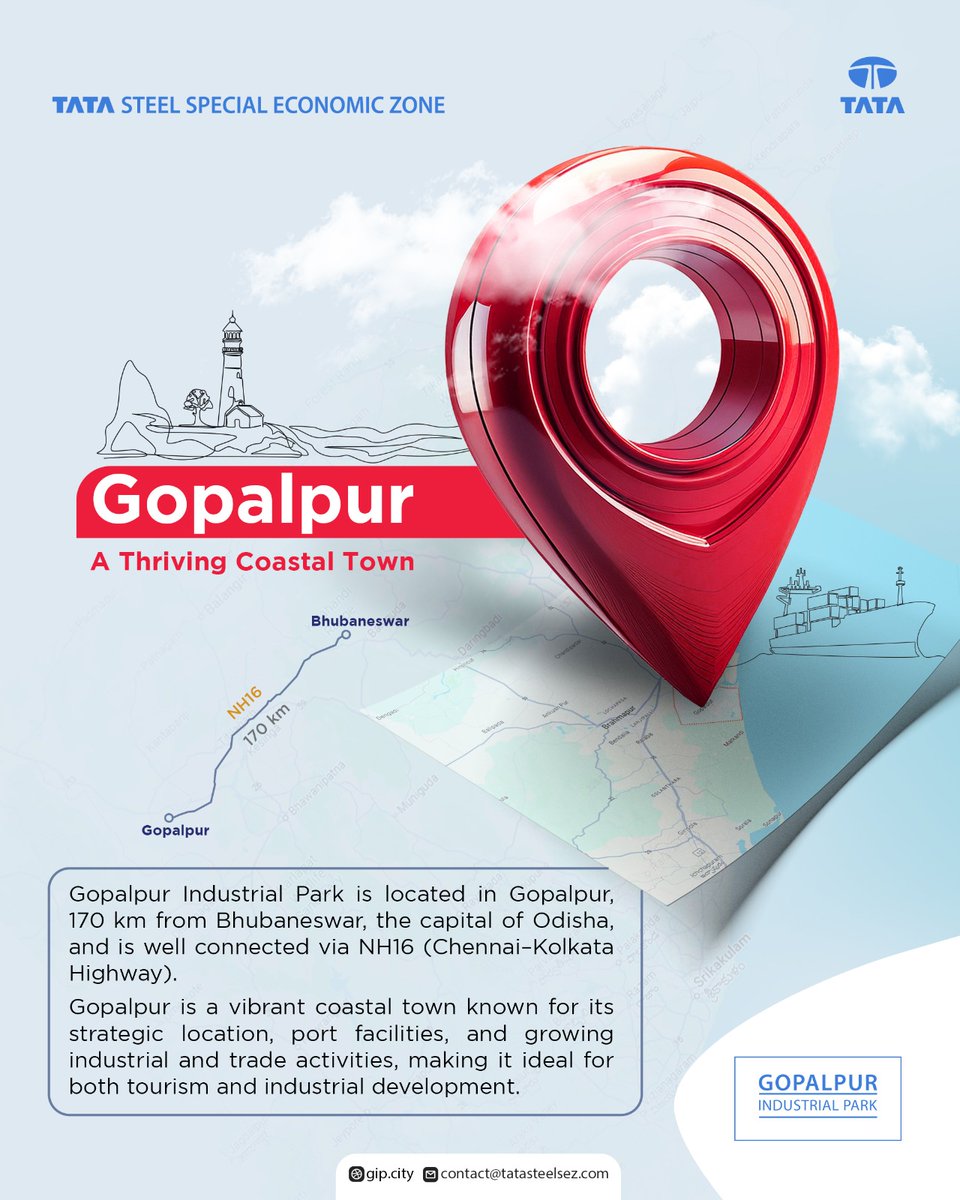 TSSEZL_GIP's tweet photo. Gopalpur Industrial Park is strategically located in a vibrant coastal town, well-connected by NH16, and offers excellent opportunities for industrial growth and trade development.
#TSSEZL #FindAmazingPossibilities #GIP #IndustrialGrowth #OdishaDevelopment #StrategicLocation https://t.co/CV9NXnaPbK