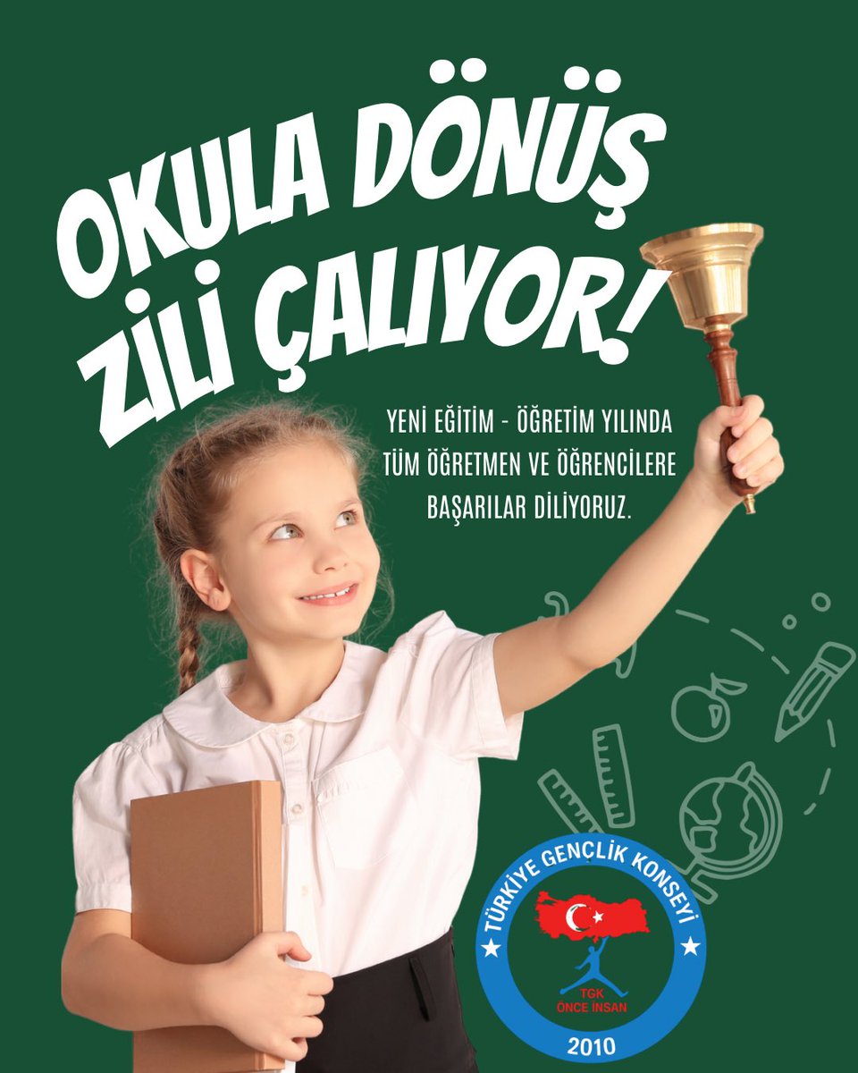 Yeni eğitim-öğretim yılı başlıyor.

Tüm öğretmenlerimize, öğrencilerimize ve velilerimize sağlıklı, başarılı ve umut dolu bir yıl diliyoruz. 

Birlikte öğrenmeye, gelişmeye ve geleceği inşa etmeye devam edelim. 

#OkulaDönüş #Eğitim #TürkiyeGençlikKonseyi #Önceİnsan