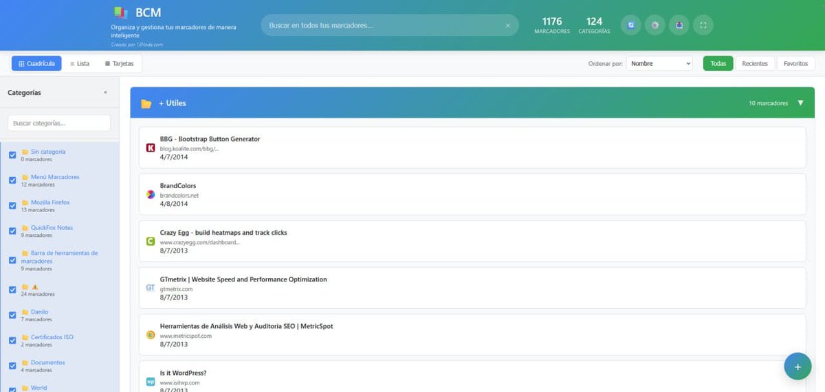 13Node_ES's tweet image. Hemos desarrollado un addon para Firefox qué usamos como controlador de Marcadores más potente. 

Las carpetas se volverán categorías y podrás buscar entre tus bookmarks. 

Ahora lo compartimos gratuito con todo el mundo 

addons.mozilla.org/firefox/addon/…

#firefox #13Node #bookmarks