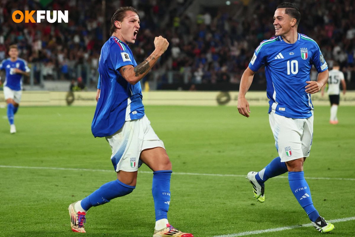 OkFunSport's tweet photo. 🇮🇱 Israel vs 🇮🇹 Italy – WC 2026 Qualifiers
Gattuso’s Azzurri aim to build on their 5-0 win over Estonia 🔥
Retegui & Kean lead the line, but Israel will be a tough test.
🔮 Prediction: Israel 1-2 Italy 🇮🇹
#OkFunSport #OKwinTV #OKwin #OKFun #WorldCup2026 #Italy #Israel https://t.co/C6Nr9CtWZK