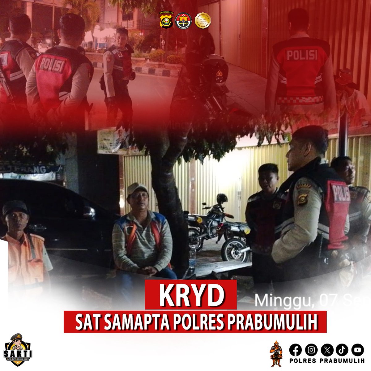 KRYD SAT SAMAPTA POLRES PRABUMULIH 

#swasembadapangan
#ketahananpangan
#polrimendukungketahananpangan
#polisicintapetani
#poldasumsel
#polresprabumulih
#prabumulih
#sumsel