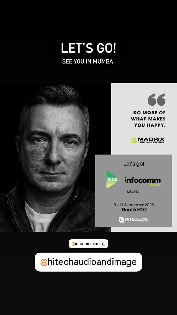 chhertel's tweet image. Good morning ☀️ from Dresden. See you in Mumbai! Visit the Infocomm India at and check @madrix booth B10. 

Don’t miss my presentation at InfoComm India about „Mastering LED Lights — Why Lighting Control Matters“.

#IFI2025 #InfoCommIndia #ProAV #AVTweeps #AudioVisual #AVTech…