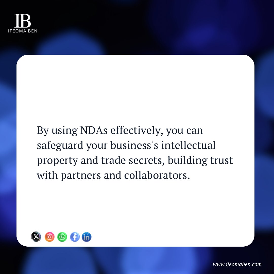 Ifeoma_Ben's tweet photo. NDAs are not just for big companies; they protect startups, creatives, and even everyday collaborations. Before you share your ideas, ensure your agreements protect your interests.
Have you ever signed an NDA?
#LegalMonday #BusinessLaw #ProtectYourIdeas #IfeomaBen https://t.co/mU9ldfvfJq