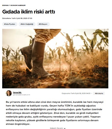 TMMOBZMO's tweet photo. GIDADA İKLİM RİSKİ ARTTI https://t.co/KN7cgVSCSS

TMMOB Ziraat Mühendisleri Odası Başkanı @bakisuicmez
📌Şubat, mart ve nisanda yaşanan zirai don nedeniyle başta narenciye, üzüm, kayısı, fındık, fıstık, kiraz, elma, şeftali, nektarin, armut, erik, badem, ceviz, çay, gül olmak üzere kendimize yeterliliğimizin yüksek olduğu ve en önemli ihracat kalemlerimiz olan ürünlerde ciddi rekolte kayıpları yaşadık.
📌Budama, sulama, gübreleme gibi temel bakım işlemlerinin zamanında yapılmaması durumunda yaşanan zirai donun olumsuz etkilerinin birkaç yıl sürmesi bekleniyor. @_gamzebal 
⬇️
https://t.co/OQK99NQEwE