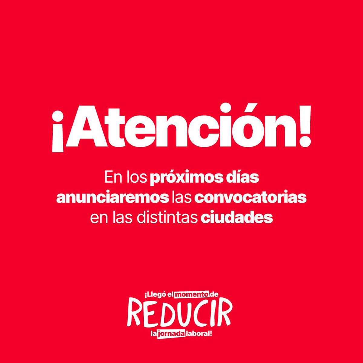 🏛️ Este miércoles se votan en el Congreso de los Diputados las enmiendas a la totalidad del proyecto de ley para reducir la jornada laboral a 37,5 horas semanales.

✊ ¡Es el momento de reducir la jornada laboral! No vamos a esperar más.

#TrabajarMenosVivirMejor