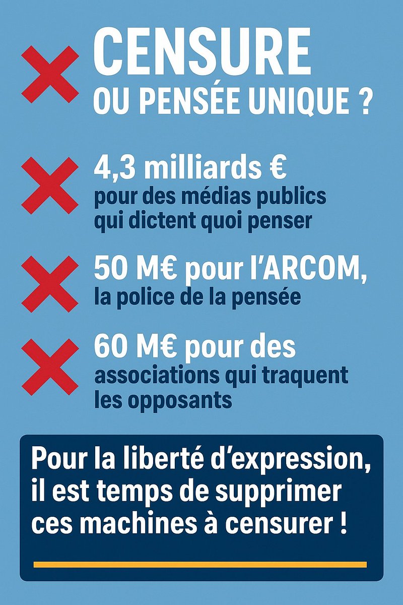 EspoirSouvraine's tweet photo. @Madasol2027 @EngageSimp93934 @LaureAngeOrange @PhdeVilliers 👉 Les “médias libres” gavés de subventions publiques ne sont que des haut-parleurs du pouvoir. Tant qu’on ne coupera pas cette perfusion, ils resteront des chiens de garde du système. 🐕📺🔥#Arcom https://t.co/rRcgUV8YFU