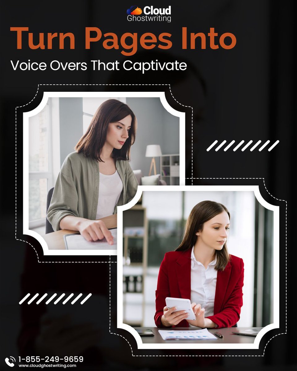 CloudGW9's tweet image. Don&apos;t just let them read your story—let them experience it. Our professional voice-over services transform your written pages into an immersive auditory journey. Listen to a sample on our site! 🎧 cloudghostwriting.com

#CloudGhostwriting #AudiobookProduction #VoiceOver #Audio