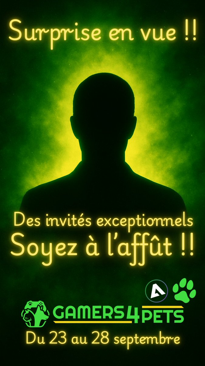 Préparez vous à une semaine exceptionnelle chez <a href="/_Aldanor_/">Aldanor</a> du 23 au 28 septembre pour les <a href="/gamers4pets/">Gamers 4 Pets</a>. On vous concocte des challenges palpitants, du rire en cavale, du sel et de la rage mais aussi beaucoup d'amour et de surprises. Rendez vous sur twitch.tv/aldanor