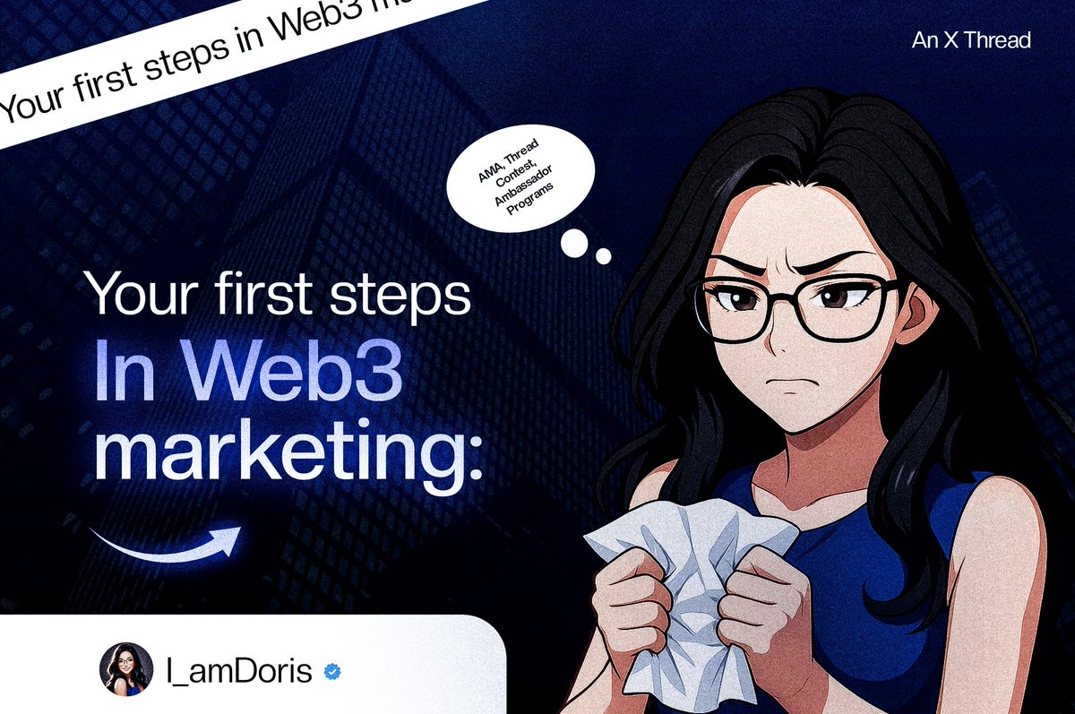 I_amDorris's tweet photo. If the only marketing strategies you know are;

-AMAs
-Thread contests
-Ambassadorahip programs

Then you may not survive the “Marketing Lead” role at a big Web3 company.

Truth is, as the crypto space evolves by the year, so should your marketing strategies.

I sacrificed touching grass over the weekend to learn and cook this up so

Like, comment, retweet, and bookmark for later referencing.

Now let’s eat👇