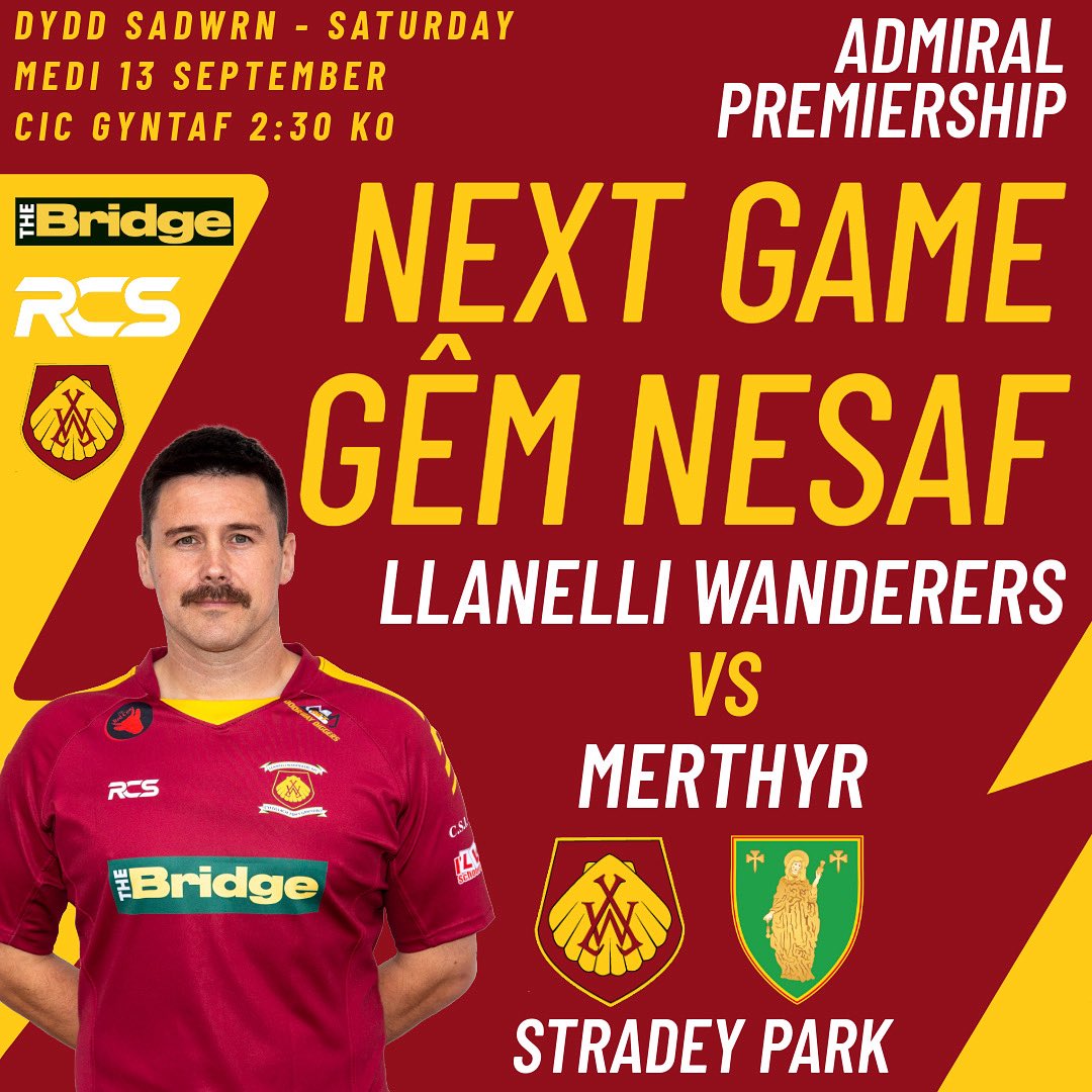 This Saturday, we welcome last year’s Champions to Stradey Park! 

Club car park will be reserved for players and officials only.
All supporters are asked to park at 
Llanelli Cricket Club, Llanelli.
SA15 4BT

Join us for a great of Premiership rugby!

#uppawands