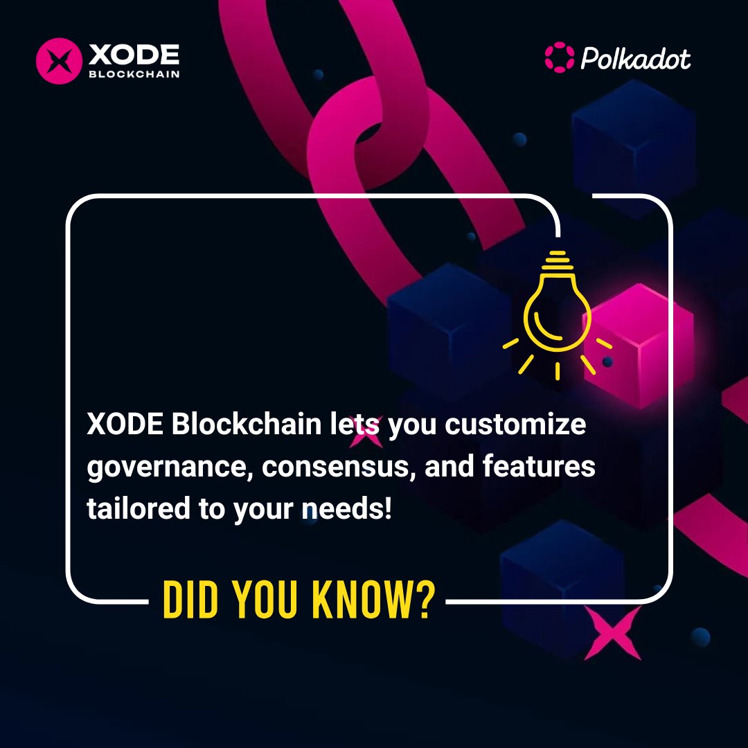 XodeNet's tweet image. Did you know? 🎛️

XODE Blockchain lets you customize governance, consensus, and features tailored to your needs.🎯

#CustomBlockchain #XODE #Web3