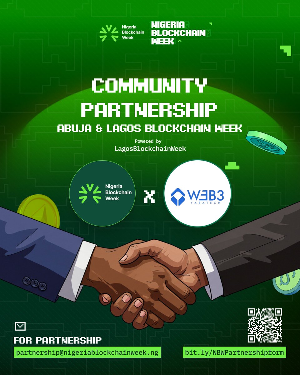 NGBlockchain_Wk's tweet image. 🚀 Partnership Alert! 🚀
We’re excited to welcome @Web3yabatech  as a partner for Nigeria Blockchain Week 2025. Together, we’ll empower students &amp;amp; builders with real-world blockchain opportunities!

📍 Abuja: Sept 22–28
📍 Lagos: Sept 29–Oct 4

#NBW2025 #Web3Africa