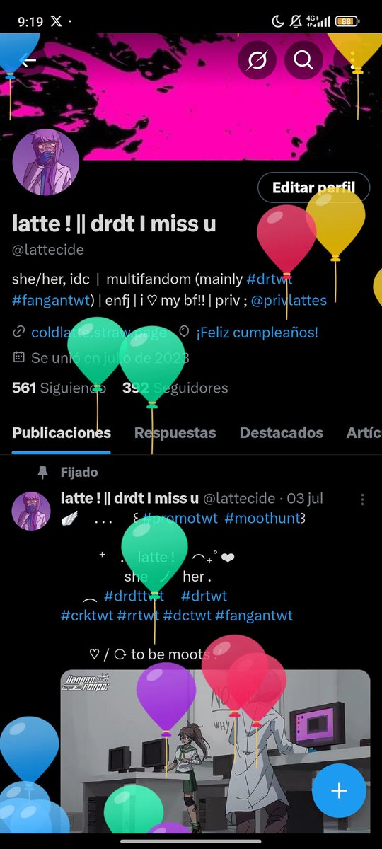 lattecide's tweet image. balloons for my bday!