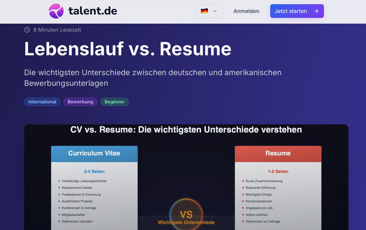 Lebenslauf vs. Resume

Die wichtigsten Unterschiede zwischen deutschen und amerikanischen Bewerbungsunterlagen

talent.de/de/career-wiki…

#Talent #Lebenslauf #CV #Resume #Karriere