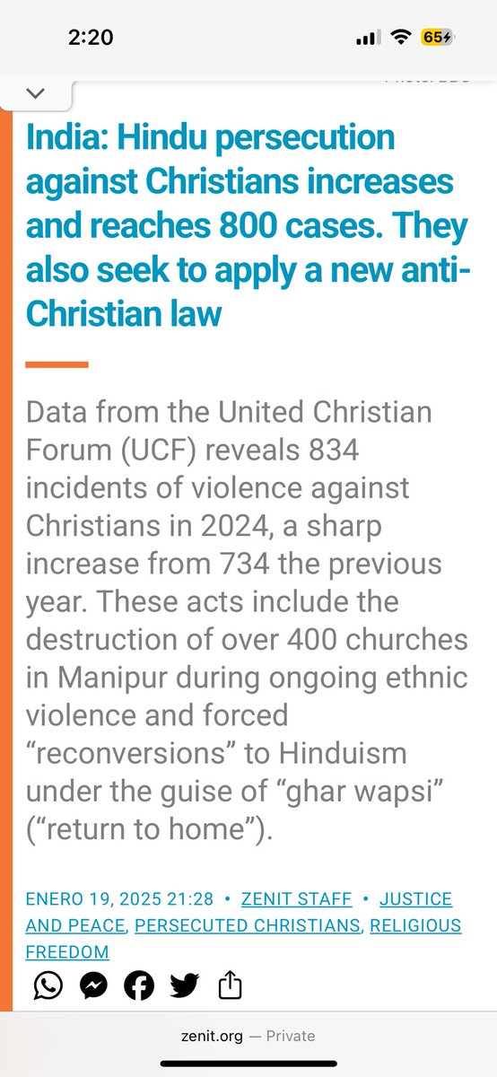 BurnsCsburns's tweet photo. @destinationXIX @CBHeresy Here’s an article screenshot highlighting even worse violence against Christians in India. 400 churches destroyed &amp; violently forcing Christians to reconvert to Hinduism. https://t.co/OFpTU9jjmo
