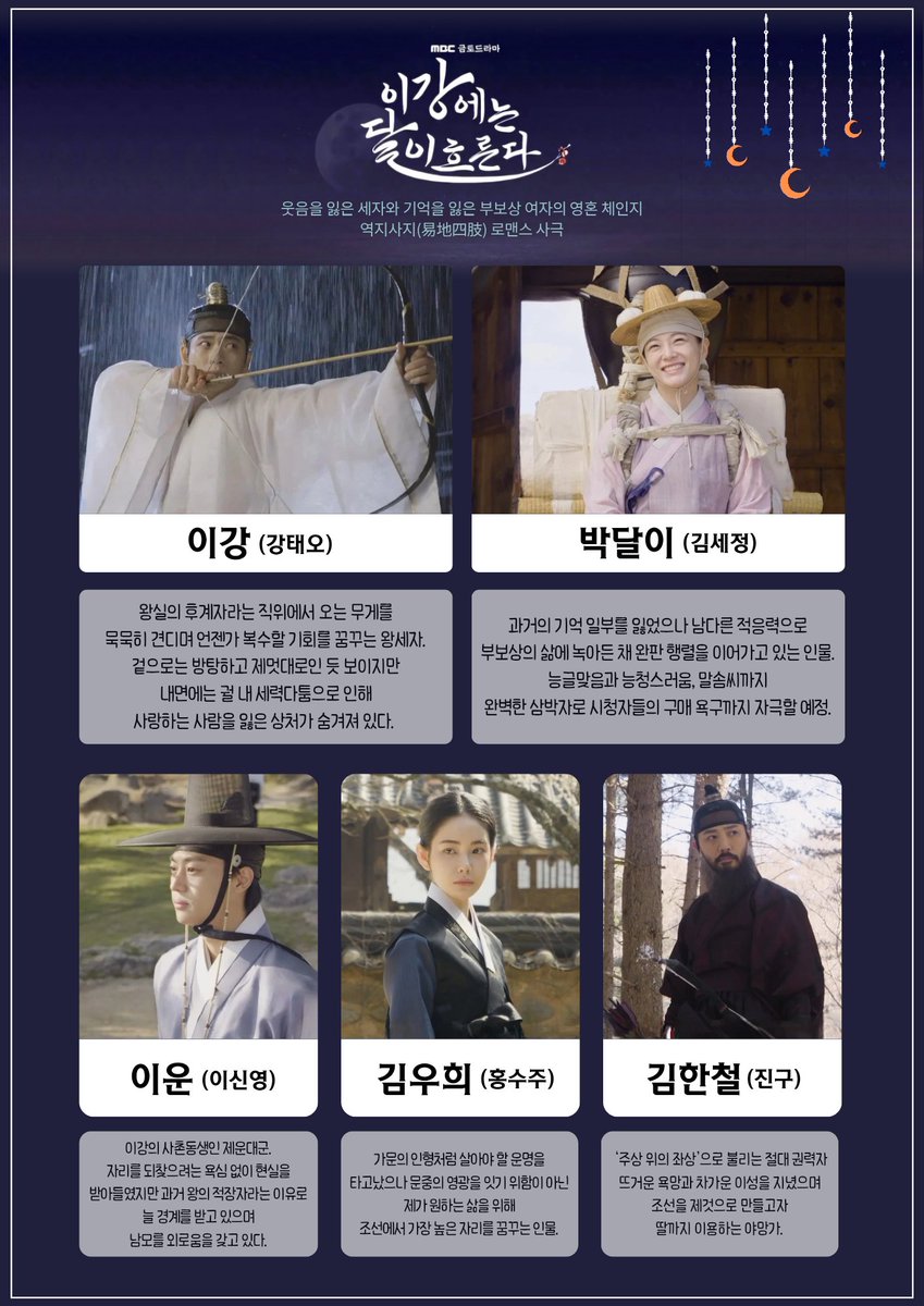 웃음을 잃은 세자와 기억을 잃은 부보상의 영혼 체인지 역지사지(易地四肢) 로맨스 사극  <이강에는 달이 흐른다>

#이강에는달이흐른다 #강태오 #김세정 #이신영 #홍수주 #진구 

내용 참고 ➡️ v.daum.net/v/202509080851…