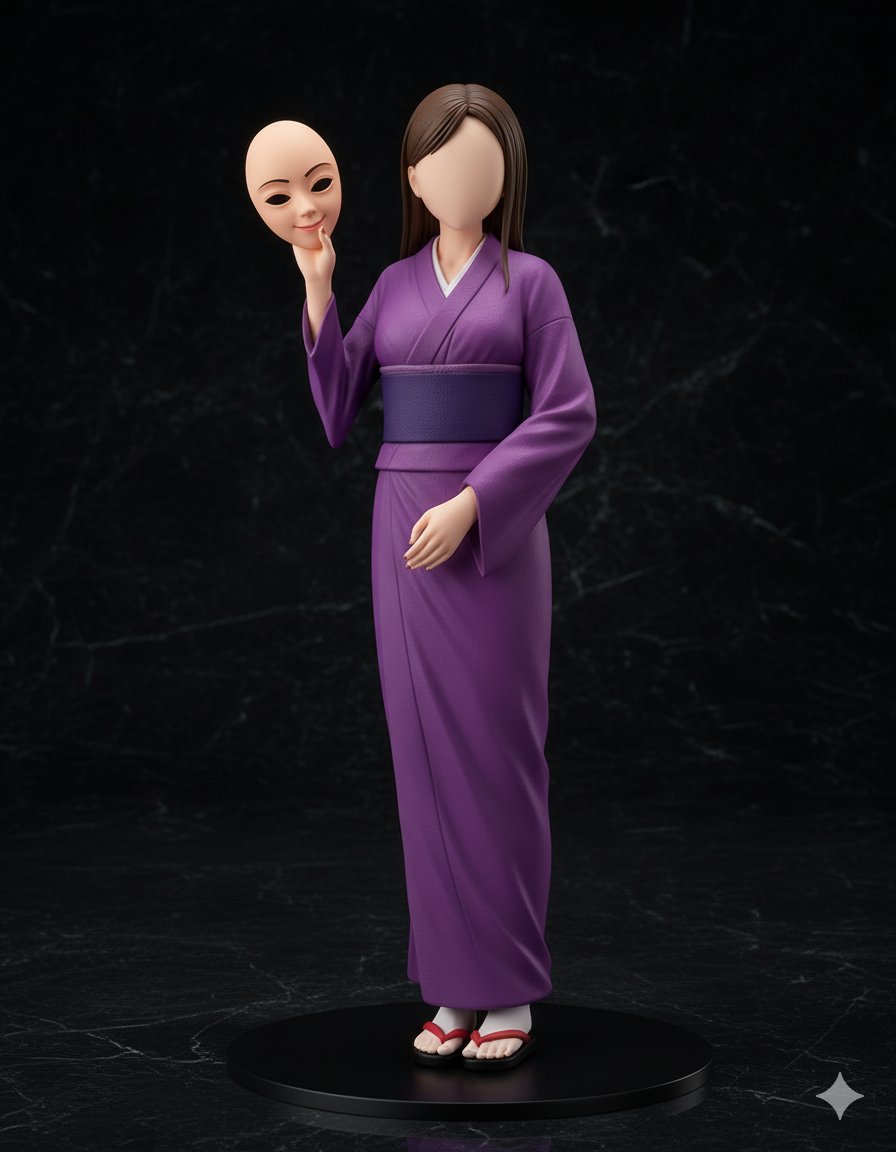 流行りのgeminiフィギュア生成に今まで描いてきたイラストをぶつけてみた。
のっぺらぼうのフィギュア、
これはなかなか…