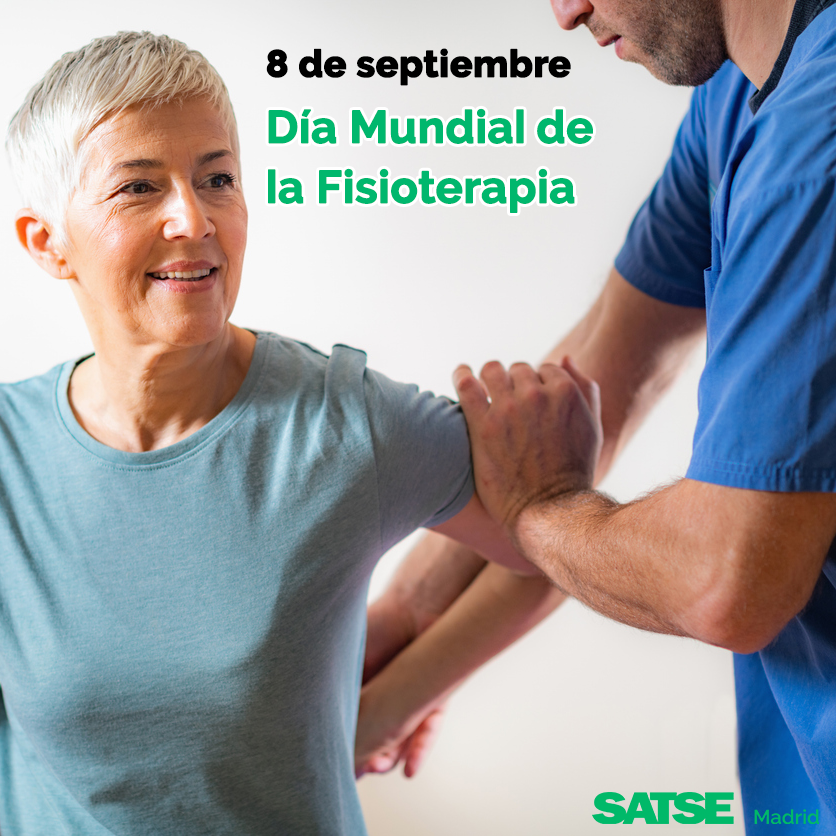 SATSE_Madrid's tweet photo. Si queremos envejecer 👩‍🦳👨‍🦳 de forma saludable es fundamental fortalecer el sistema sanitario con más #fisioterapeutas. Cumplen una labor fundamental en la recuperación, prevención y formación de las personas mayores.
¡Feliz #DíaMundialdelaFisioterapia!
#WorldPTDay #Fisioterapia https://t.co/GpEcHHh6Fb