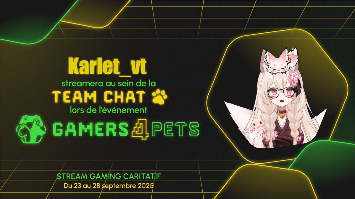 Je suis contente de pouvoir participer à mon premier évent caritatif pendant 5 jours ! 🌸🩷
Merci <a href="/gamers4pets/">Gamers 4 Pets</a> 🩷