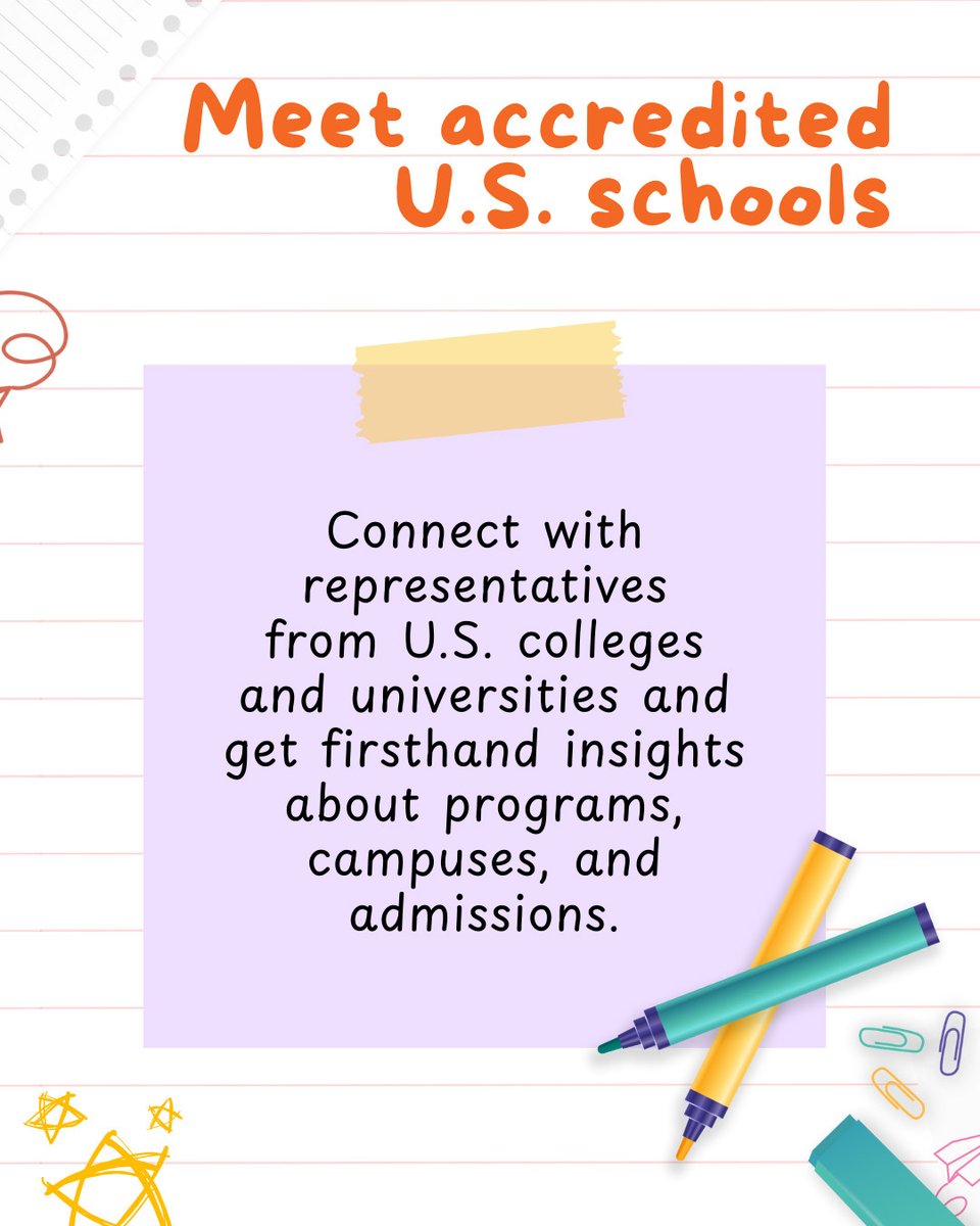 USEmbassyPH's tweet image. Ready to #StudyWithUS? 🌟 Here are some reasons to join the EducationUSA University Fair on September 28!

1️⃣ Meet U.S. university representatives.
2️⃣ Learn about programs, admissions, and scholarships.
3️⃣ Connect with future peers.

📍 Register: educationusa.ph/Fair2025