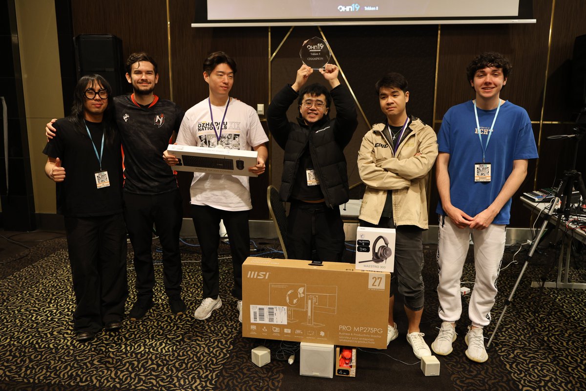 ozhadou's tweet photo. #OHN19 Tekken 8 Top 8
1st. McCheese (@McCheeeese) 
2nd. ALLBLACK
3rd. Dee-on Grey (@Deeon_Grey)
4th. kob
5th. deo / nickromancer
7th. Bobby / Crying Legend

Brackets: https://t.co/1MP4WG3jQE. https://t.co/miGmVFgm6Q