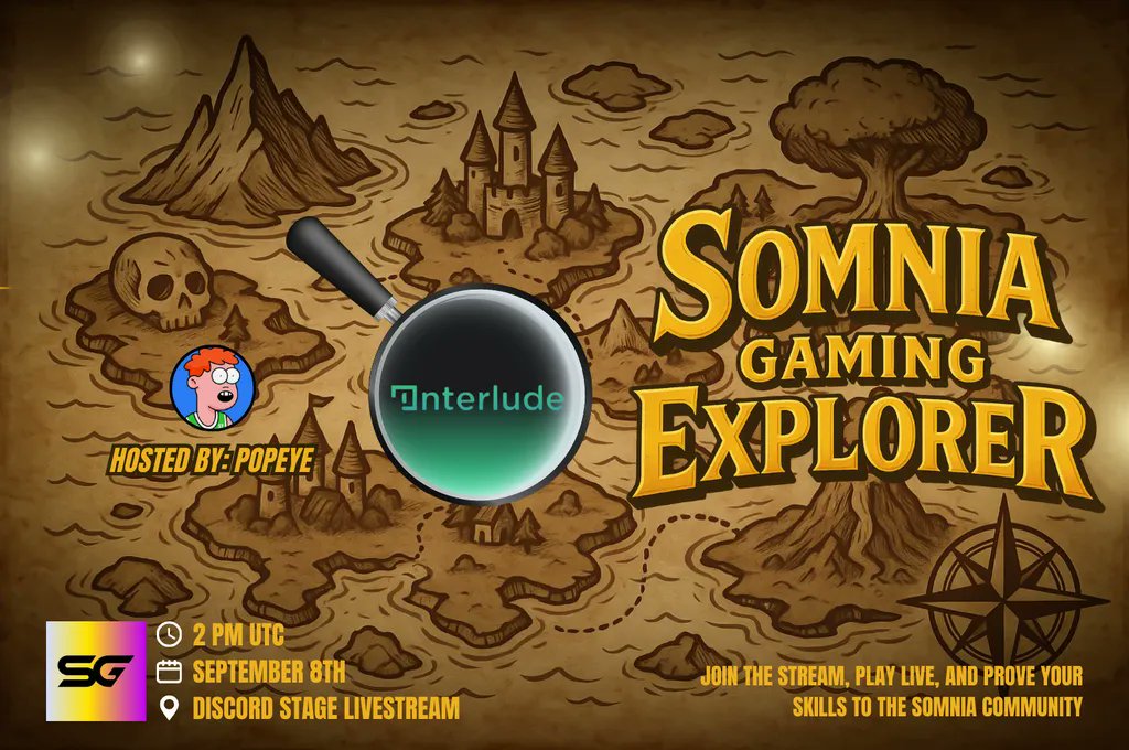 Somnia Games (@somniagames_) on Twitter photo This week’s Somnia Game Explorer features Interlude – a social sandbox where you can perform, create, and co-build stories with the community.
- September 8th
- 2PM UTC
- Discord Somnia Stage
- Host: <a href="/PopeyeTrades/">Popeye.somi</a>
interlude.games/en
Jump in, try the game, chat with the This week’s Somnia Game Explorer features Interlude – a social sandbox where you can perform, create, and co-build stories with the community.
- September 8th
- 2PM UTC
- Discord Somnia Stage
- Host: <a href="/PopeyeTrades/">Popeye.somi</a>
interlude.games/en
Jump in, try the game, chat with the