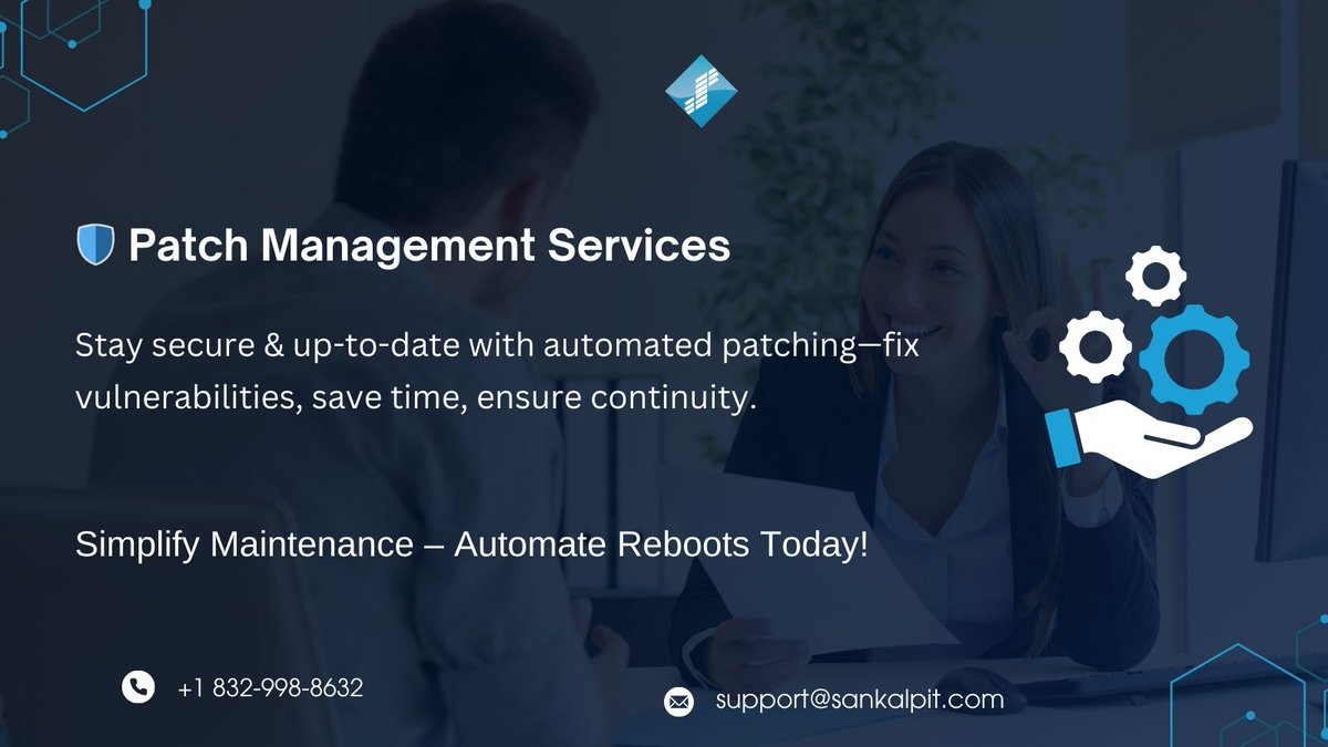 sankalpit_team's tweet image. 🔧 Patch Management Made Simple
Stay secure &amp;amp; updated with automated patching. Fix vulnerabilities, save time, and keep your business running smoothly.

Learn More : sankalpit.com/plugins/reboot…

#PatchManagemen #CyberSecurity #MSP #ITSupport #ManagedServices #MSSP #TechSolutions