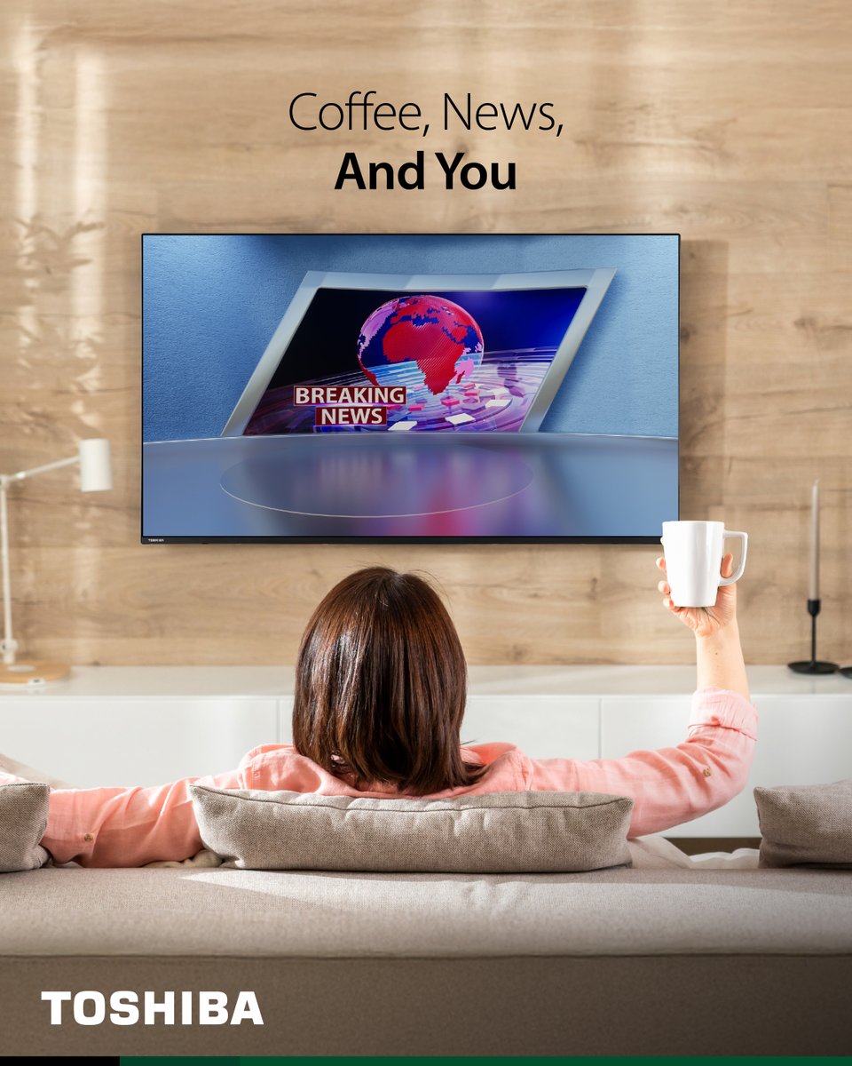 Start your mornings with a fresh brew and a crisp screen. Toshiba TV makes catching up feel like catching a breath.

#ToshibaTV #ToshibaTVEurope