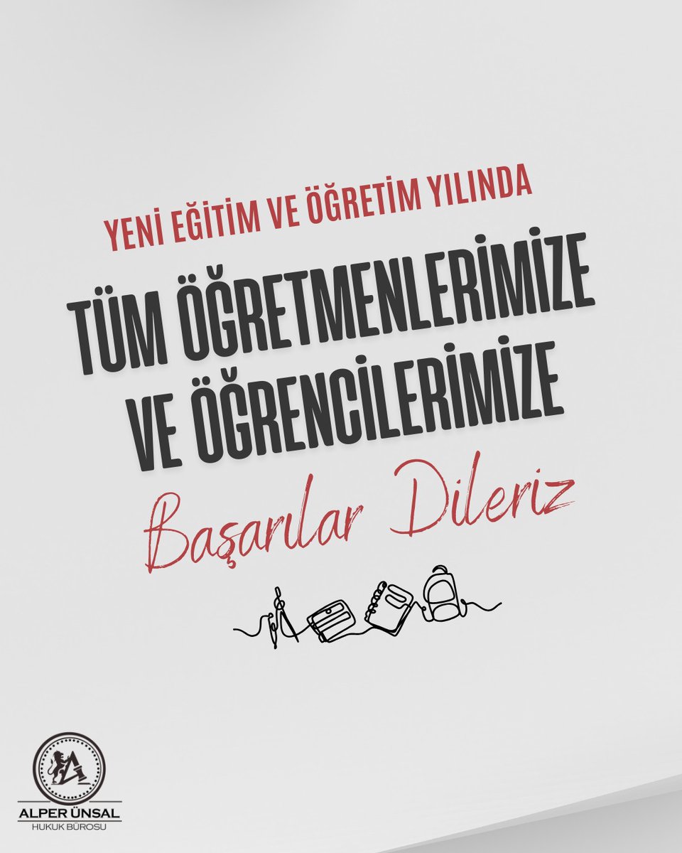 Av. Alper ÜNSAL (@av_alper_unsall) on Twitter photo .
Yeni Eğitim ve Öğretim Yılı Hayırlı Olsun
Yeni bir eğitim ve öğretim yılına başlarken, yalnızca öğrencilerimize değil, bu yolculuğun gerçek rehberleri olan öğretmenlerimize de en derin saygılarımı sunuyorum.
Bir hukukçu olarak biliyorum ki adaletin temeli, sınıflarda atılır. .
Yeni Eğitim ve Öğretim Yılı Hayırlı Olsun
Yeni bir eğitim ve öğretim yılına başlarken, yalnızca öğrencilerimize değil, bu yolculuğun gerçek rehberleri olan öğretmenlerimize de en derin saygılarımı sunuyorum.
Bir hukukçu olarak biliyorum ki adaletin temeli, sınıflarda atılır.