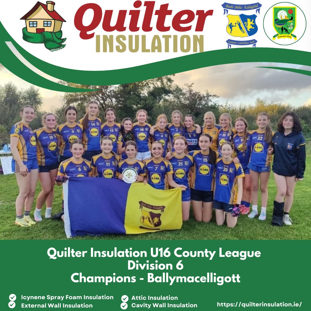Quilter Insulation U16 County League Division 6 Champions. Well done to the team and management