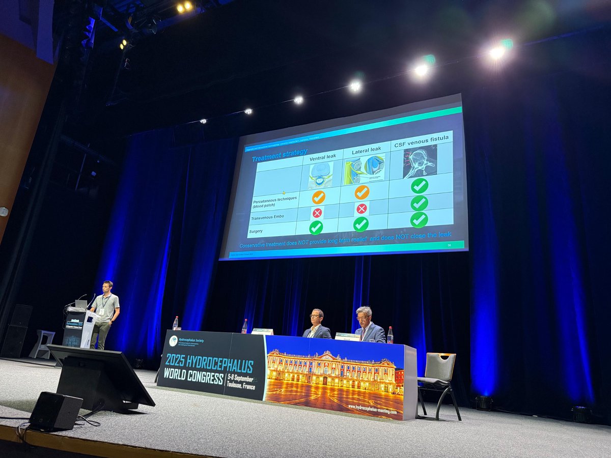 CSF Leak Association (@csfleakuk) on Twitter photo 📊 Insightful talk from Tomas Dobrocky <a href="/TDobrocky/">Tomas Dobrocky</a>🇨🇭—co-author of the Bern Score—at #Hydrocephalus2025.
🔁 Blind blood patching may improve symptoms, but only cures ~1/3 of patients. Follow-up imaging is essential.
🧠 Different types of CSF leaks need tailored treatment strategies 📊 Insightful talk from Tomas Dobrocky <a href="/TDobrocky/">Tomas Dobrocky</a>🇨🇭—co-author of the Bern Score—at #Hydrocephalus2025.
🔁 Blind blood patching may improve symptoms, but only cures ~1/3 of patients. Follow-up imaging is essential.
🧠 Different types of CSF leaks need tailored treatment strategies