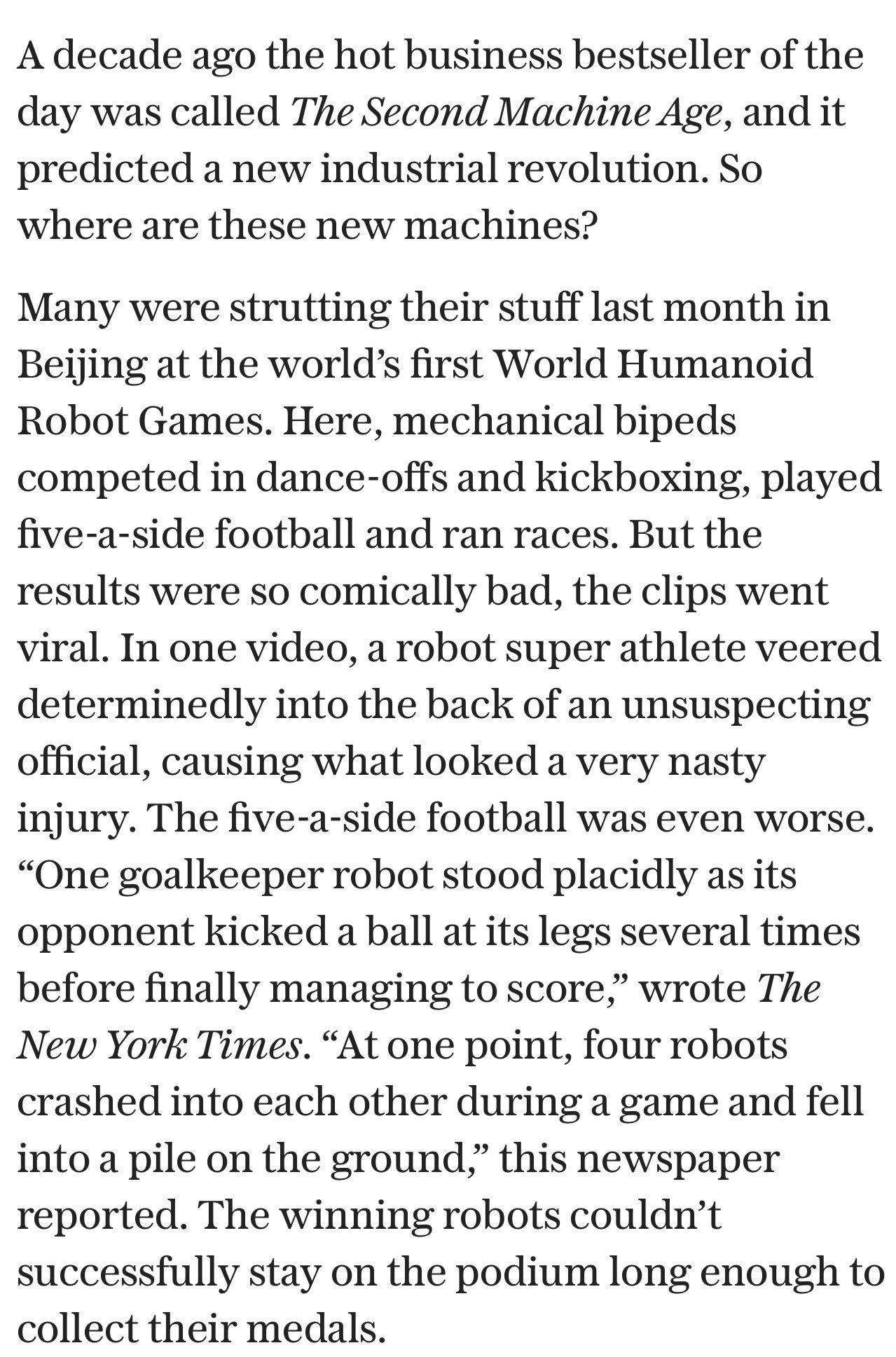 Andrew Orlowski on X: "✍️ Humanoid robots are rubbish, and will ...