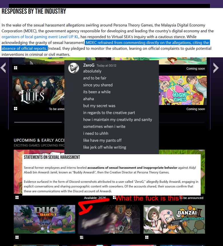 SEAGamethetic's tweet photo. Reminder MDEC/LevelUP KL sold their soul by silently supporting a problematic developer notorious for sexual harassment and fostering a toxic workplace

Proof that they were participating in LevelUP KL 2025 festival: https://t.co/9U6wzT0gjM

Article link:
https://t.co/iy9QcBAlU5 https://t.co/1Cy4JQEYsL