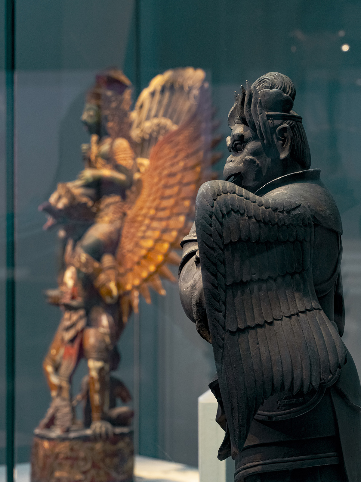 霊鳥ガルーダに乗るヴィシュヌ神　木製彫刻 霊鳥ガルーダに乗るヴィシュヌ神 木製彫刻 奈良国立博物館 Nara