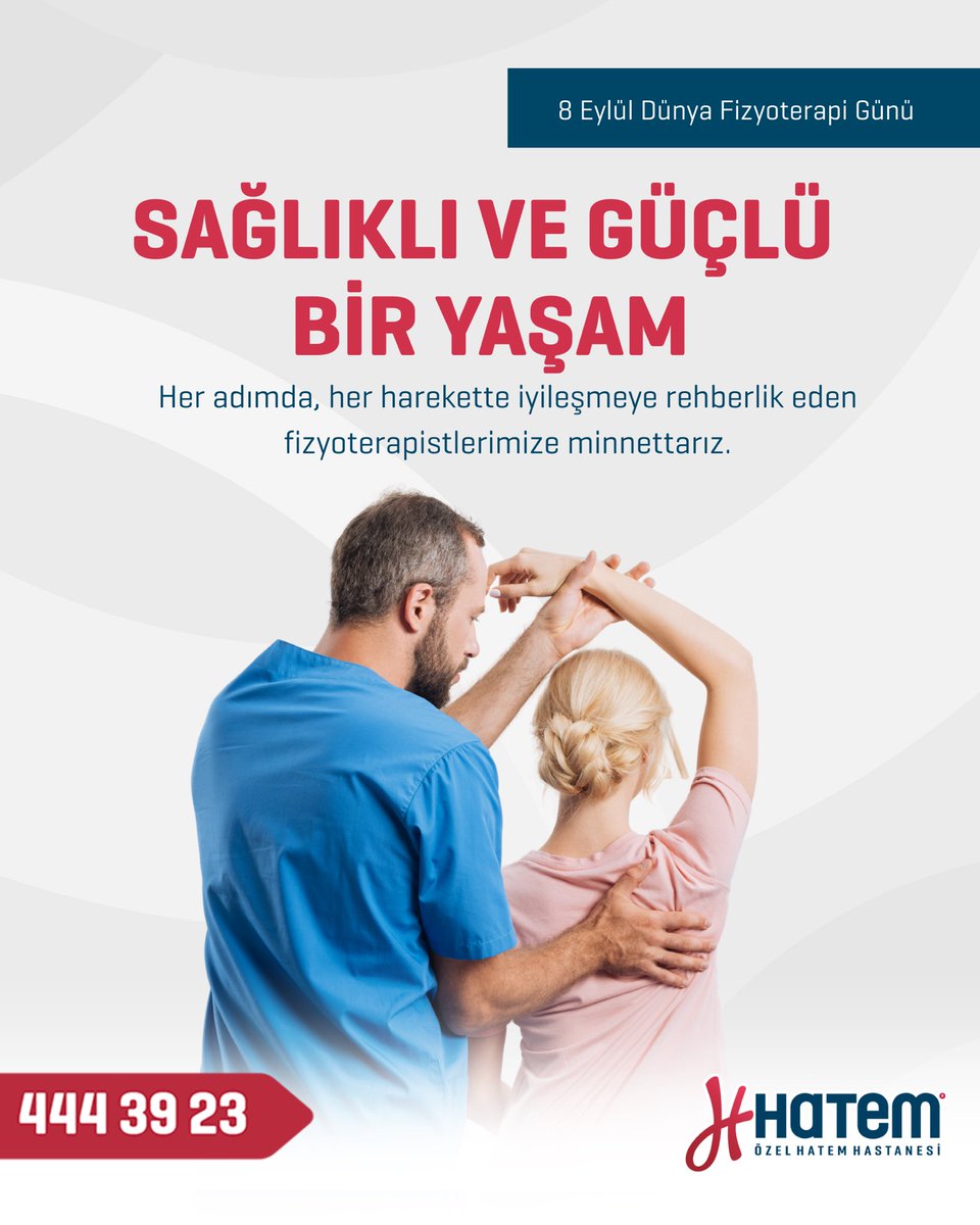 HatemHastanesi's tweet image. Her adımda , her harekette iyileşmeye rehberlik eden Fizyoterapistlerimize minnettarız.
#8eylüldünyafizyoterapistlergünü #fizyoterapi #fizyoterapist #özelhatemhastanesi #hatemhastanesi