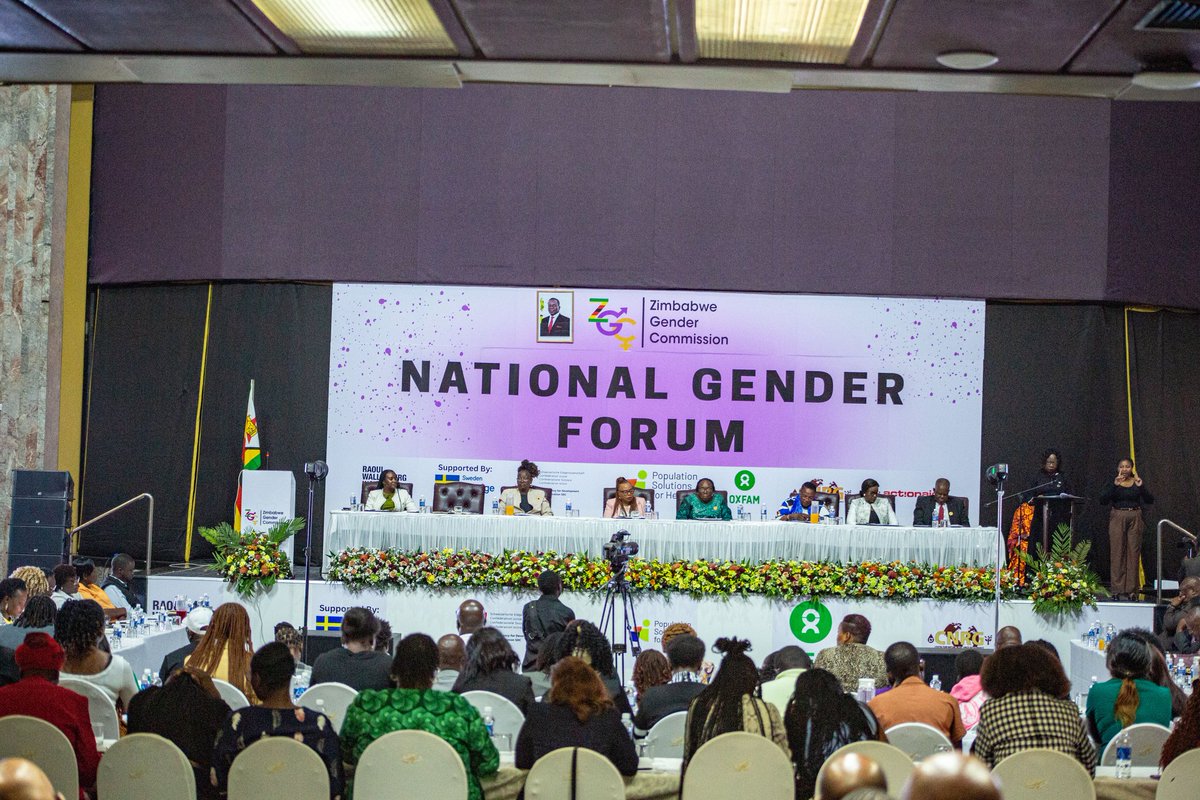 GenderZimbabwe's tweet image. #ZGC National Gender Forum 2025 officially opened by Hon Minister Sanator Mutsvangwa at the HICC under the theme: "ZGC@10 reflecting on the achievements and the future of gender equality in Zimbabwe". #Genderzw #Womenzw #ZGCat10