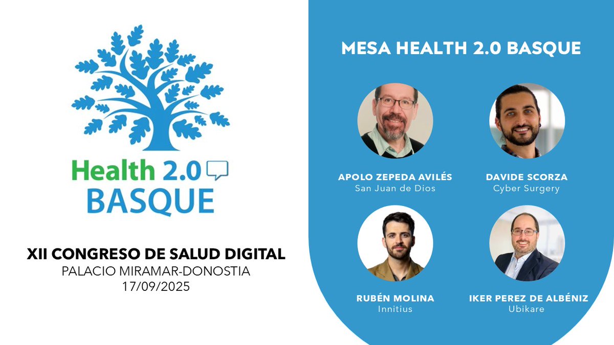 Juan Carlos Santamaría (@jsantamariaglez) on Twitter photo La semana que viene moderaré la mesa en la que <a href="/ubikare/">UBIKARE</a>, San Juan de Dios Gipuzkoa, Cyber Surgery e Innitius presentarán en el XII Congreso Internacional de #SaludDigital, de <a href="/ASaludDigital/">Asoc. Salud Digital</a> y <a href="/fundacionsigno/">Fundación Signo</a>, en los Cursos de Verano <a href="/uik_eus/">UIK</a> <a href="/upvehu/">UPV/EHU</a>, y dirigido por <a href="/MarisaMerinoH/">Marisa Merino</a> La semana que viene moderaré la mesa en la que <a href="/ubikare/">UBIKARE</a>, San Juan de Dios Gipuzkoa, Cyber Surgery e Innitius presentarán en el XII Congreso Internacional de #SaludDigital, de <a href="/ASaludDigital/">Asoc. Salud Digital</a> y <a href="/fundacionsigno/">Fundación Signo</a>, en los Cursos de Verano <a href="/uik_eus/">UIK</a> <a href="/upvehu/">UPV/EHU</a>, y dirigido por <a href="/MarisaMerinoH/">Marisa Merino</a>