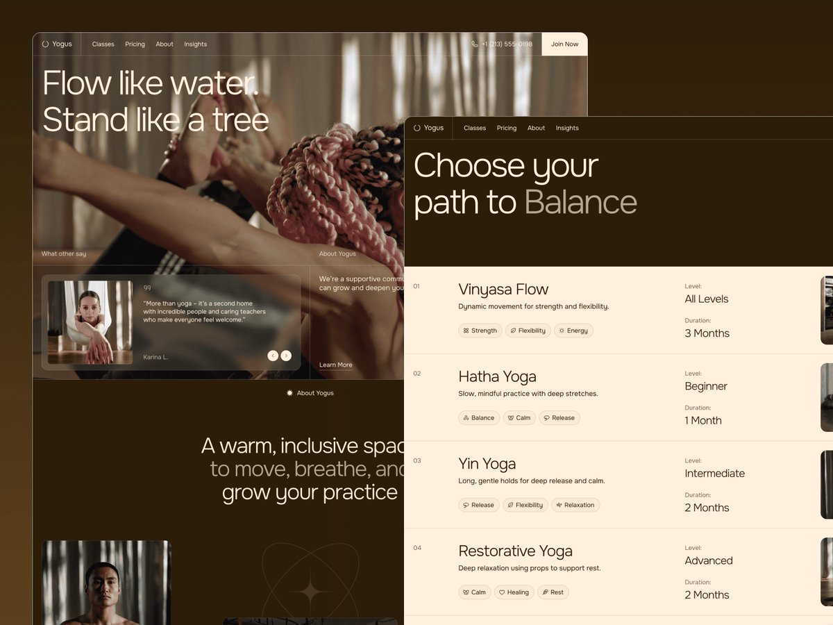 _NutsDev_com's tweet image. Practicing Pixel-Perfect-asana 🧘‍♂️✨
That’s how we shaped Yogus at @_NutsDev_com — a calm, balanced template for yoga studios on Temply.Store.

⚡ Available on @framer &amp;amp; @webflow

🛒 Order Now: temply.store/templates/yogus
