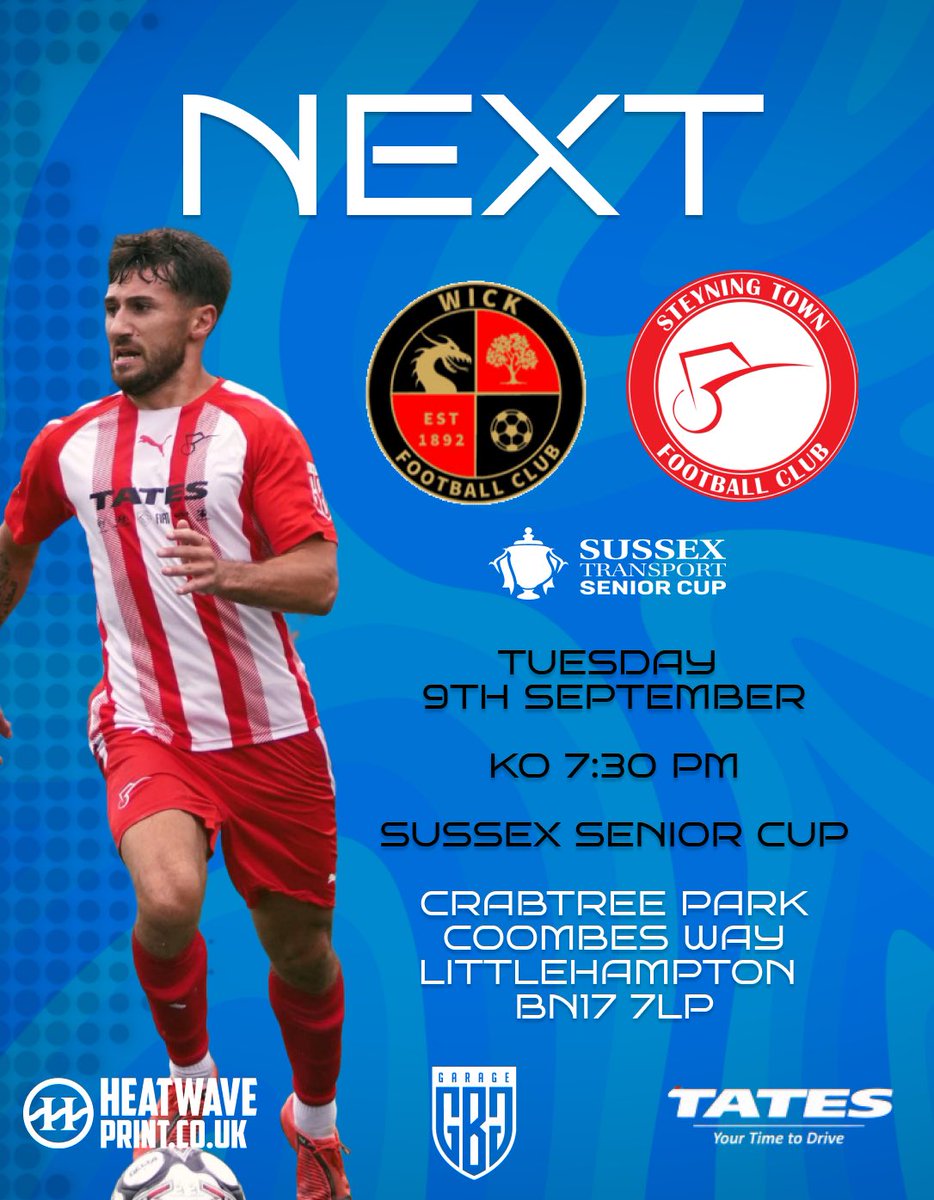 SteyningTown's tweet image. A big week in store for the men’s first team
 
Tomorrow night we travel to Wick in the Sussex Senior Cup

On Saturday it’s a monumental FA Cup tie against National League Tonbridge Angels

As the last side representing the SCFL in the FA Cup this year we need you there! 🙏