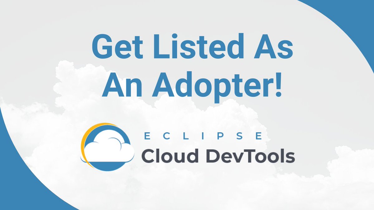 ECDTools's tweet image. The #EclipseCloudDevTools community of Adopters is growing! Click here to get your company's logo added to our Adopters Page #opensource #CloudDevelopment #developertools hubs.la/Q030lyrY0