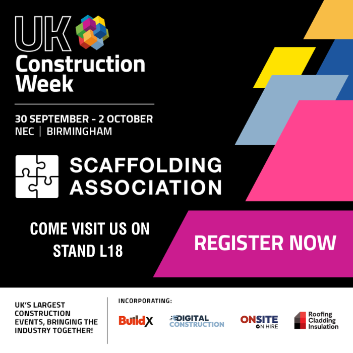 🚨 We’re at UK Construction Week Birmingham! 🚨
📅 30 Sept – 2 Oct 2025 | NEC Birmingham
📍 Stand L18

Meet the Scaffolding Association team, explore membership &amp; see how we’re championing safety, skills &amp; standards across construction.

🎟️ Free tickets: zurl.co/QfQ3i