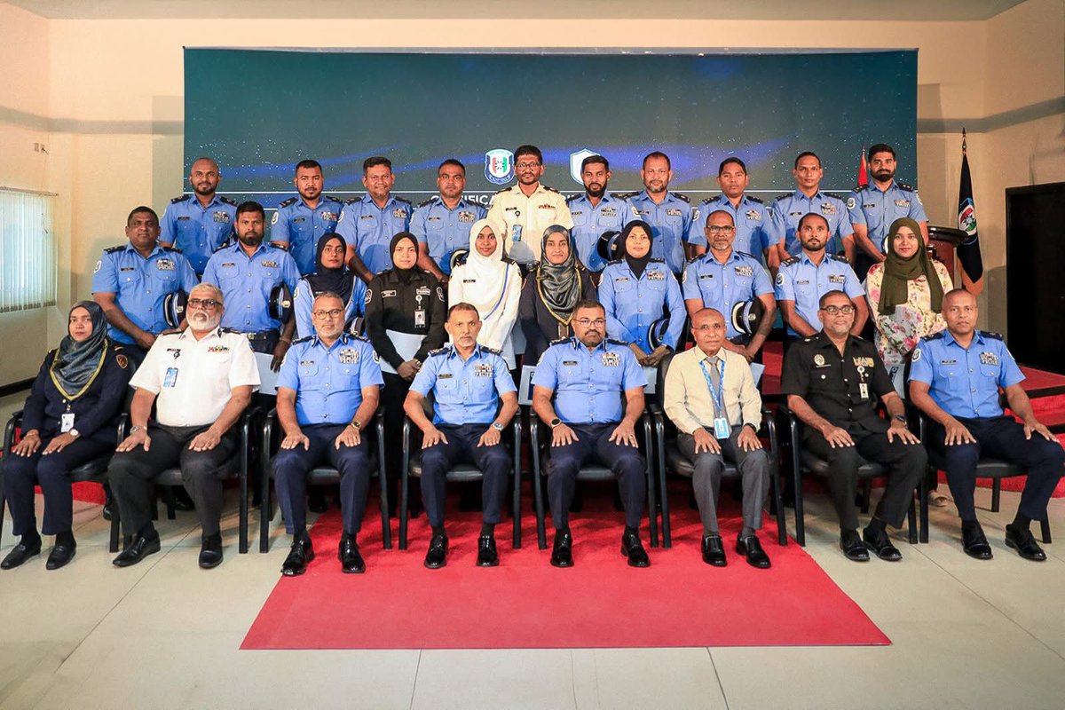 Staff Sergeant Khadeeja Hafiza Hussain successfully completed the Certified Trainer Course 13, conducted by the National College of Policing &amp; Law Enforcement held from 17th to 28th August 2025. 
The Closing Ceremony of the Training was held yesterday at Iskandhar Koshi and was