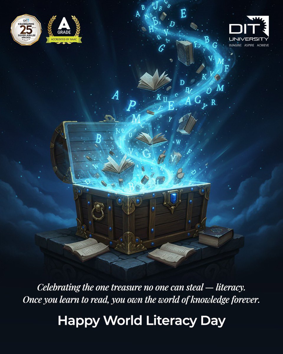 dit_university's tweet image. “Once you learn to read, you will be forever free.” – Frederick Douglass

DIT wishes you all a very Happy Literacy Day!

#dituniversity #literacyday #readingforall #knowledgeispower