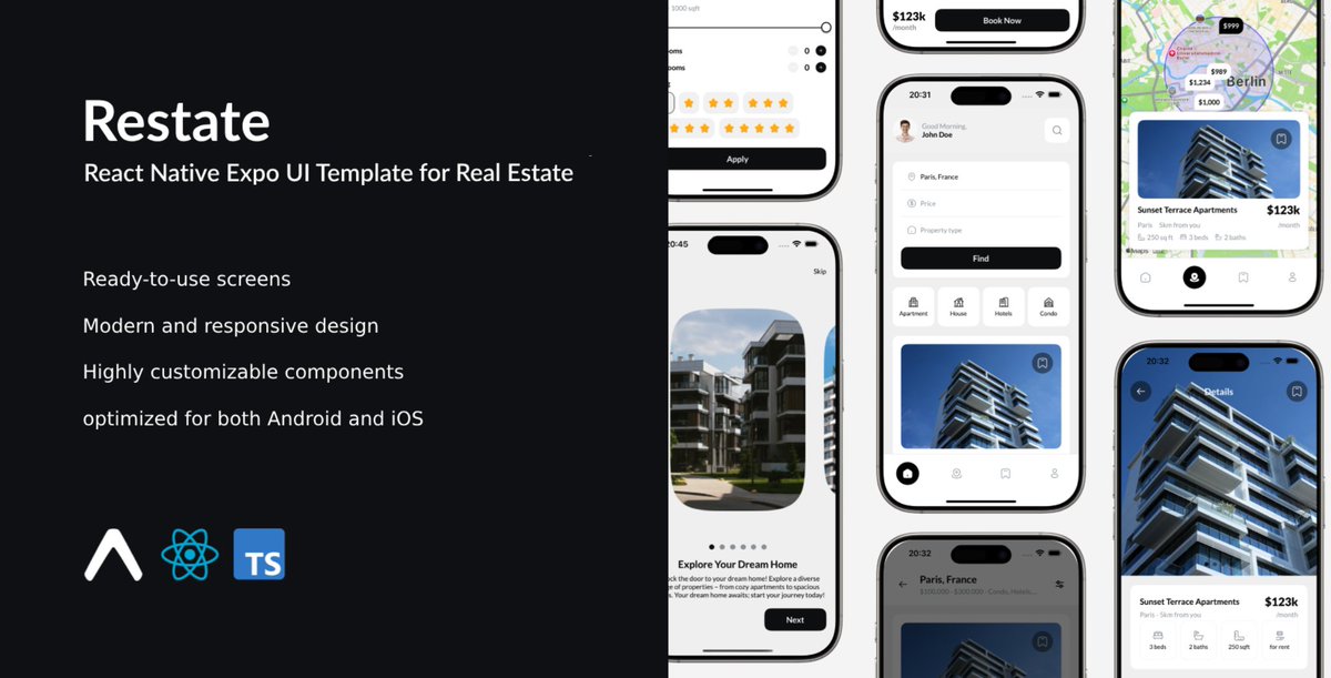 🏡 Want to launch your Real Estate App fast?

Introducing ReState – a premium <a href="/reactnative/">React Native</a> + <a href="/expo/">Expo</a> template ⚡

✅ Ready-to-use screens
✅ Modern &amp; polished UI
✅ Cross-platform support

👉 Get it here:  codecanyon.net/item/restate-r…

#ReactNative #Expo #RealEstate